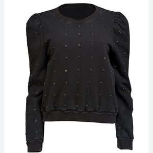 A.L.C. - Black Embellished Puff Sleeve Sweater Sz Xs